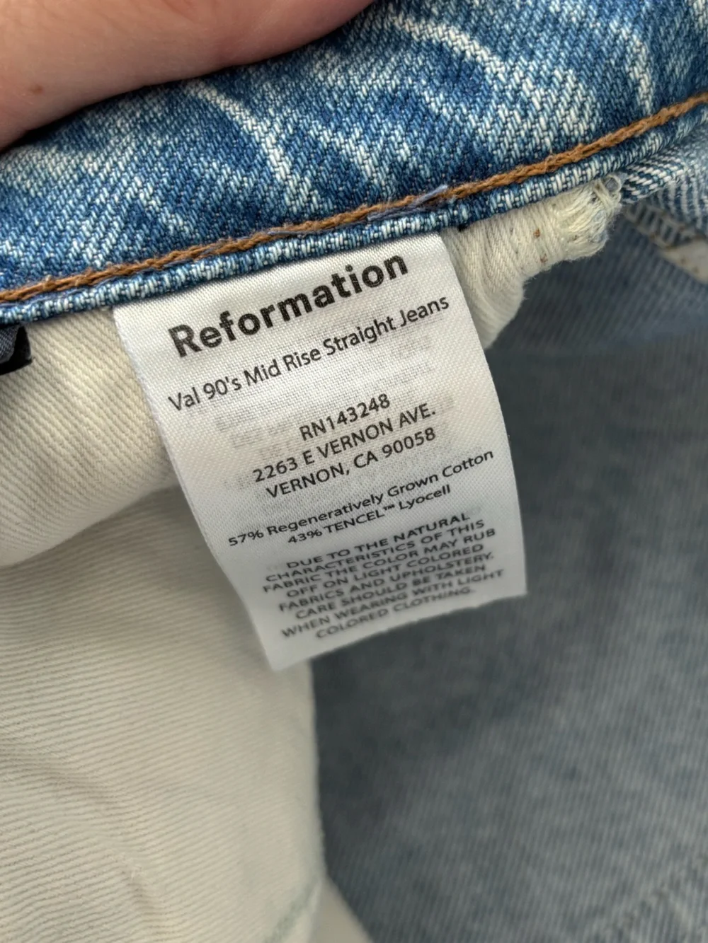Reformation Val 90s Mid Rise Straight Jeans - Light Blue